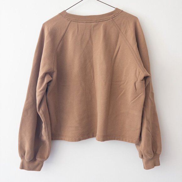 Abercrombie & Fitch Cropped Bell Sleeve Crewneck Sweatshirt, Size Medium - Picture 4 of 5